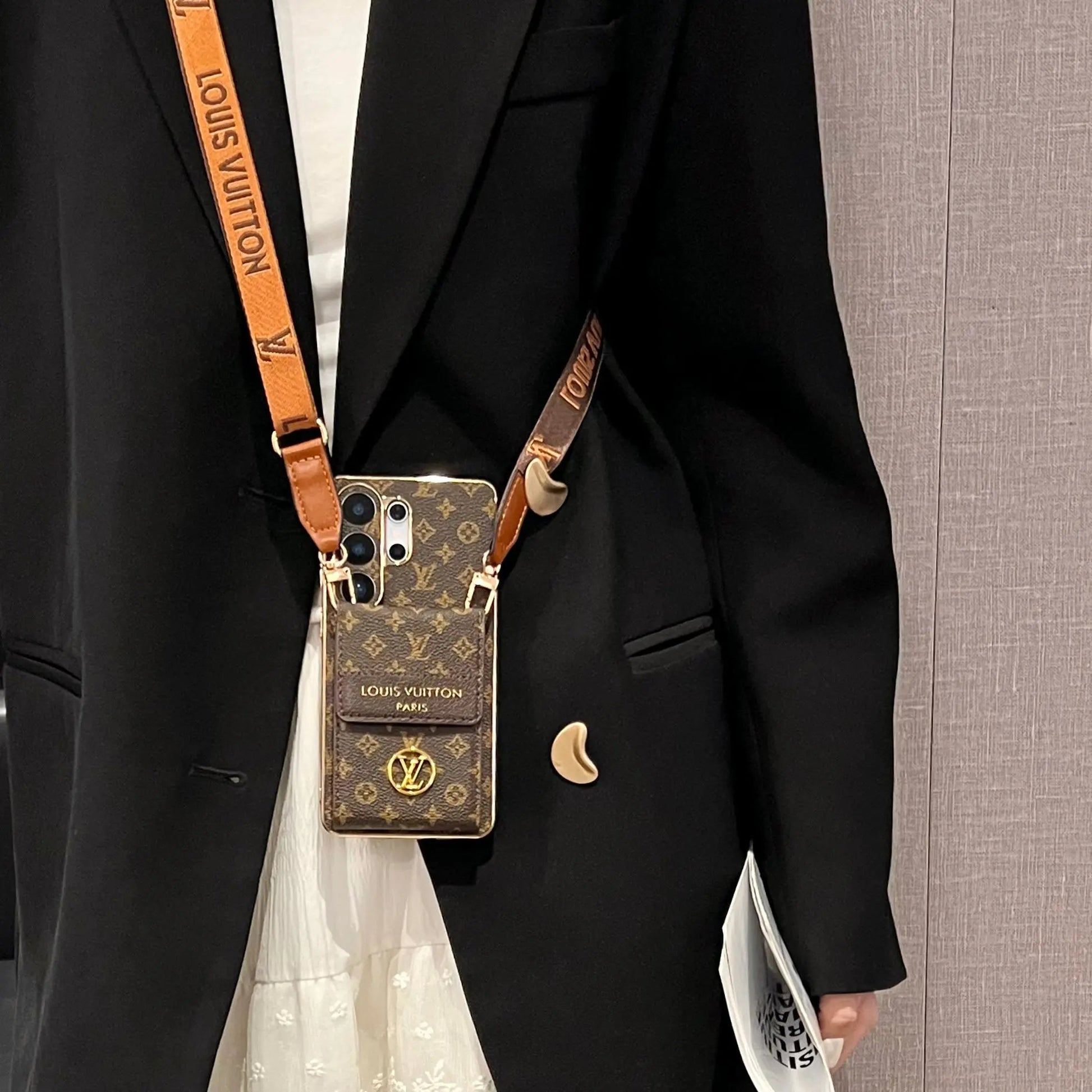 Luxury Advanced Leather Samsung Phone Case with Wallet and Strap.-1 mysite