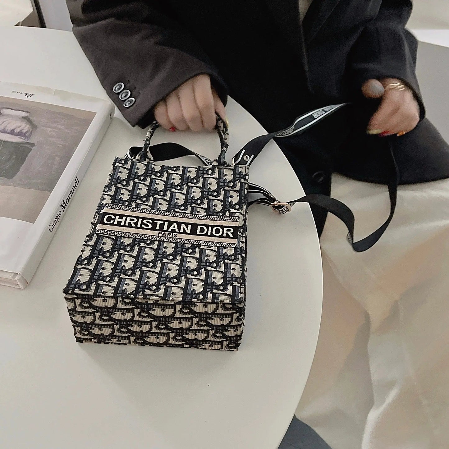 Classic Tote Bag With Crossbody Strap-18 mysite