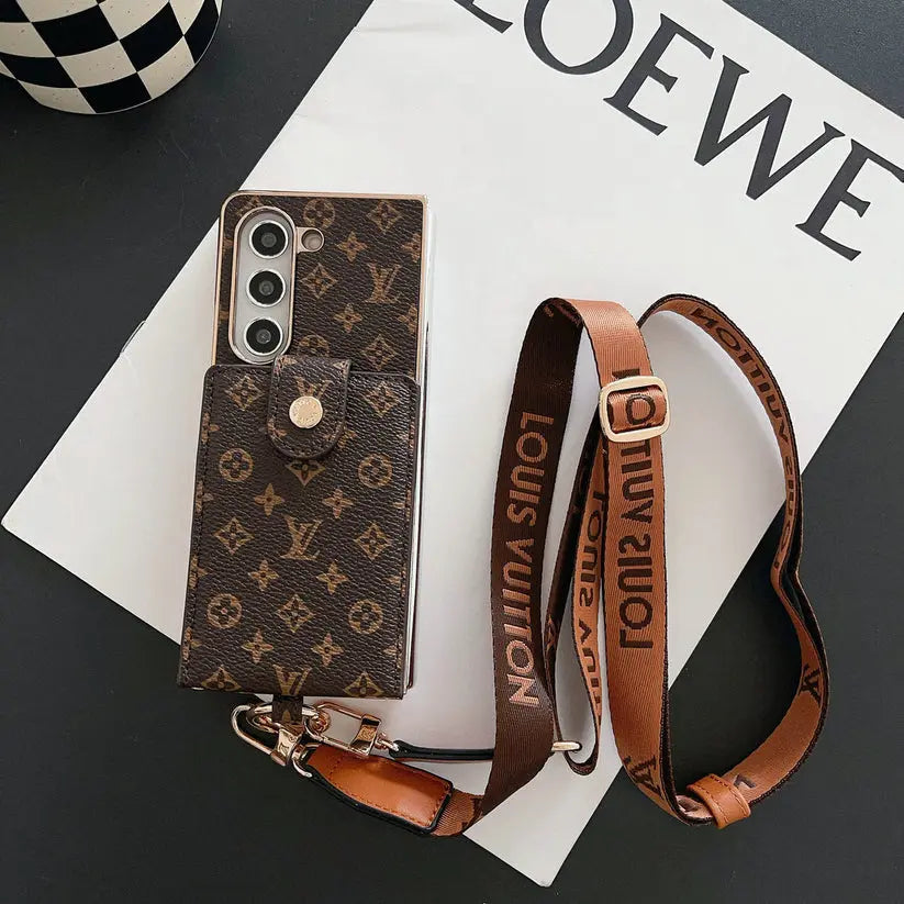 LUXURY ELECTROPLATING MONOGRAM CARD HOLDER CROSSBODY SAMSUNG Z FOLD CASE-1 mysite