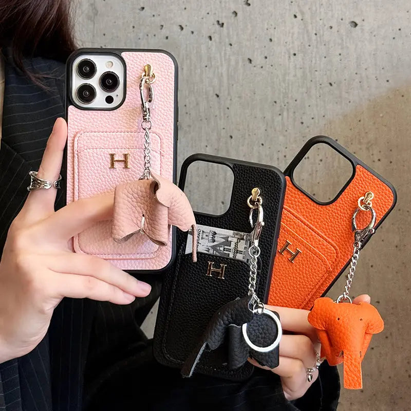 H Card Holder Leather Pendant iPhone Case-s2 mysite