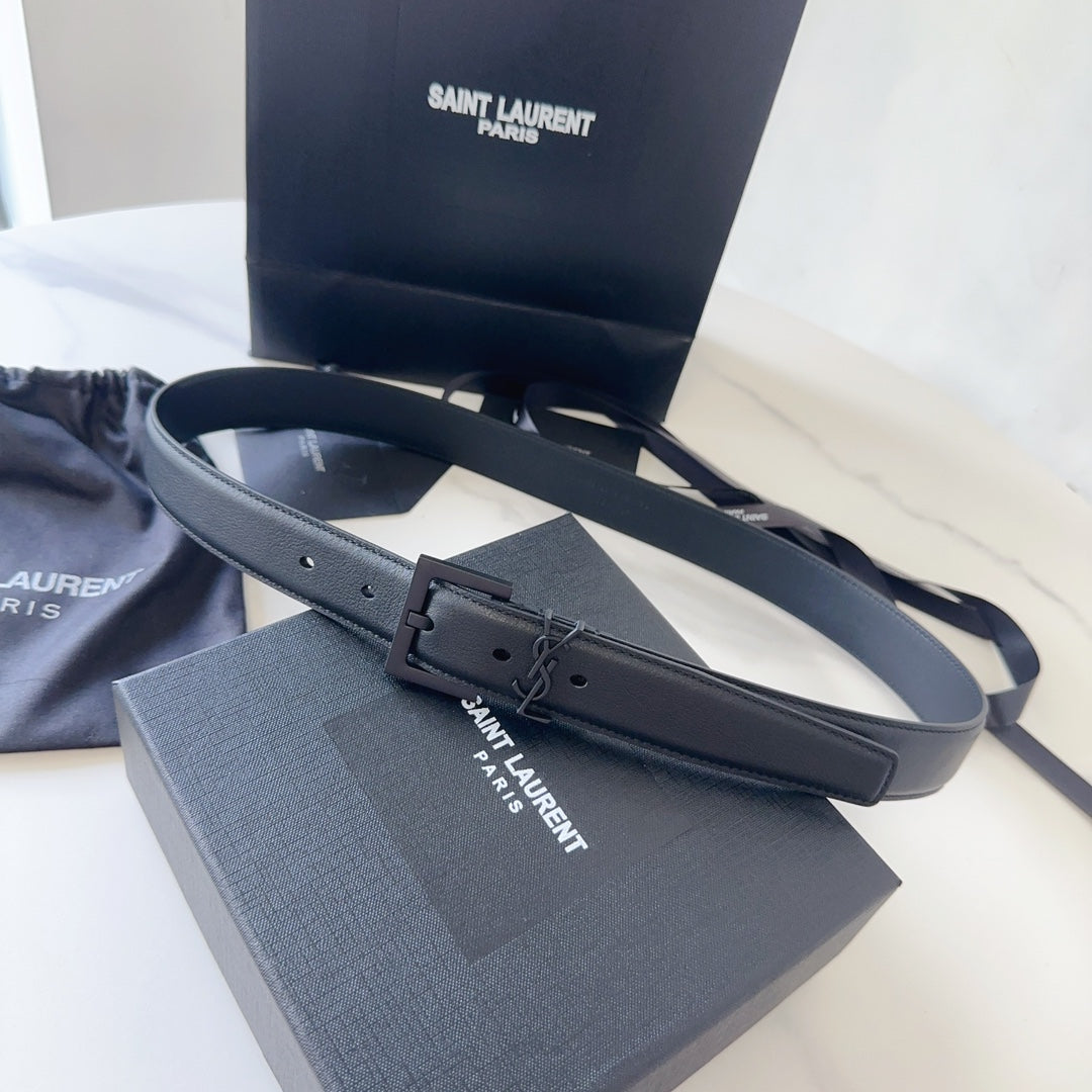 YSL 25S BELT 30 MM IN BLACK CALFSKIN 540221 mysite