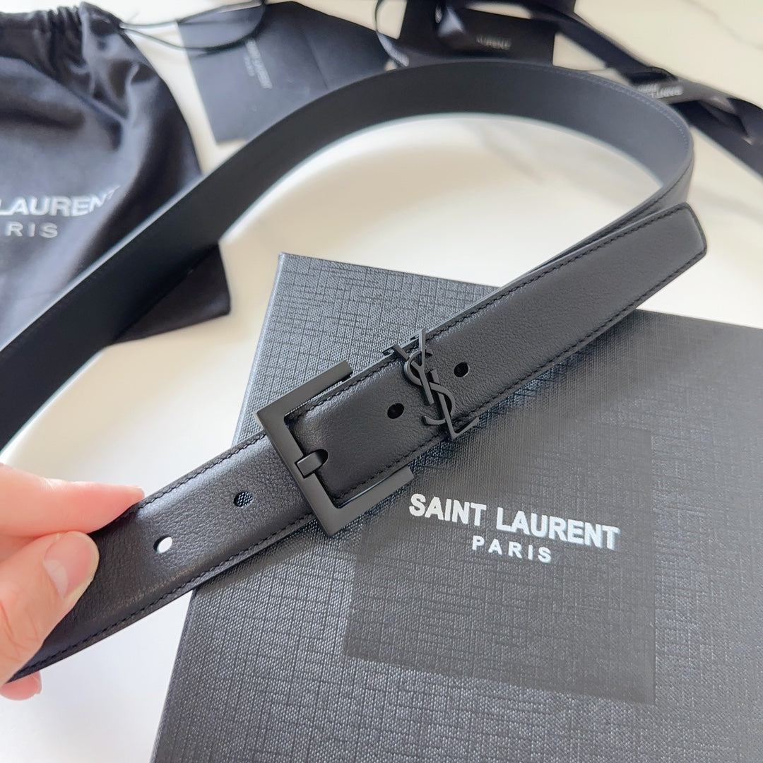 YSL 25S BELT 30 MM IN BLACK CALFSKIN 540221 mysite