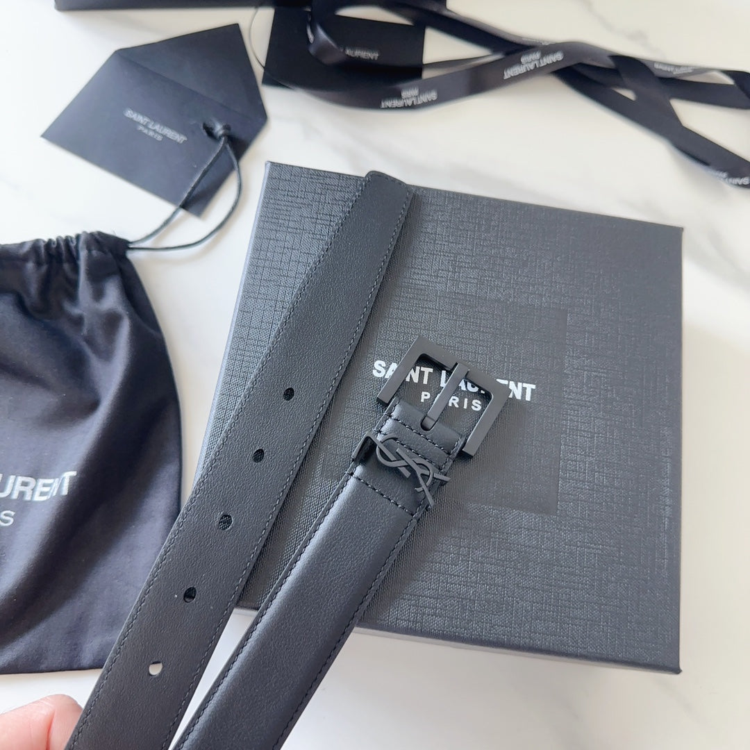 YSL 25S BELT 30 MM IN BLACK CALFSKIN 540221 mysite