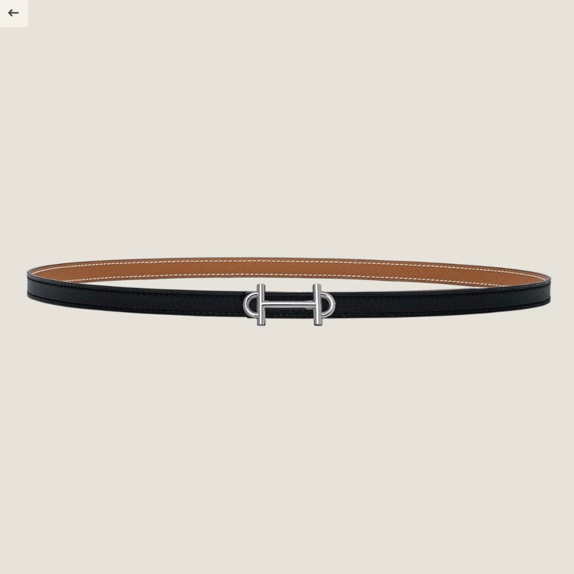 HM GAMMA BUCKLE & REVERSIBLE BRONZE BROWN AND BLACK LEATHER STRAP 13MM SILVER HARDWARE mysite