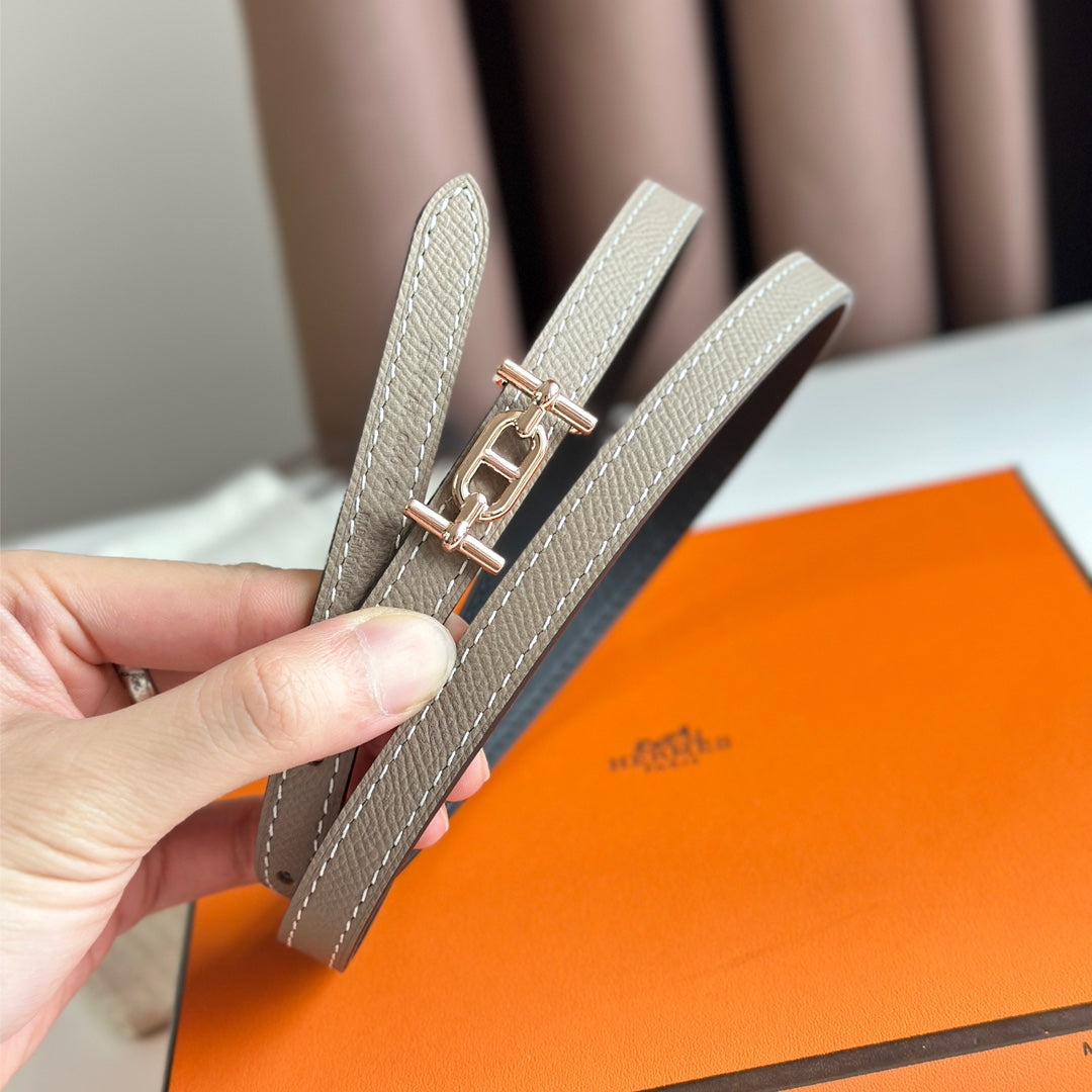 HM ANCRE BUCKLE & REVERSIBLE BLACK AND KHAKI BROWN LEATHER STRAP 13MM COPPER HARDWARE mysite