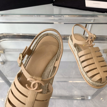 cc roman sandals beige lambskin mysite