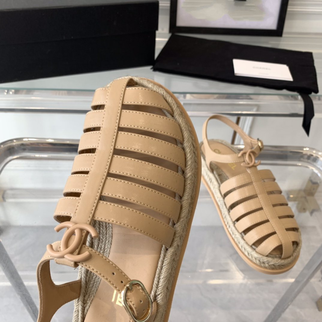 cc roman sandals beige lambskin mysite
