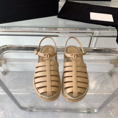 cc roman sandals beige lambskin mysite