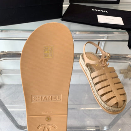 cc roman sandals beige lambskin mysite