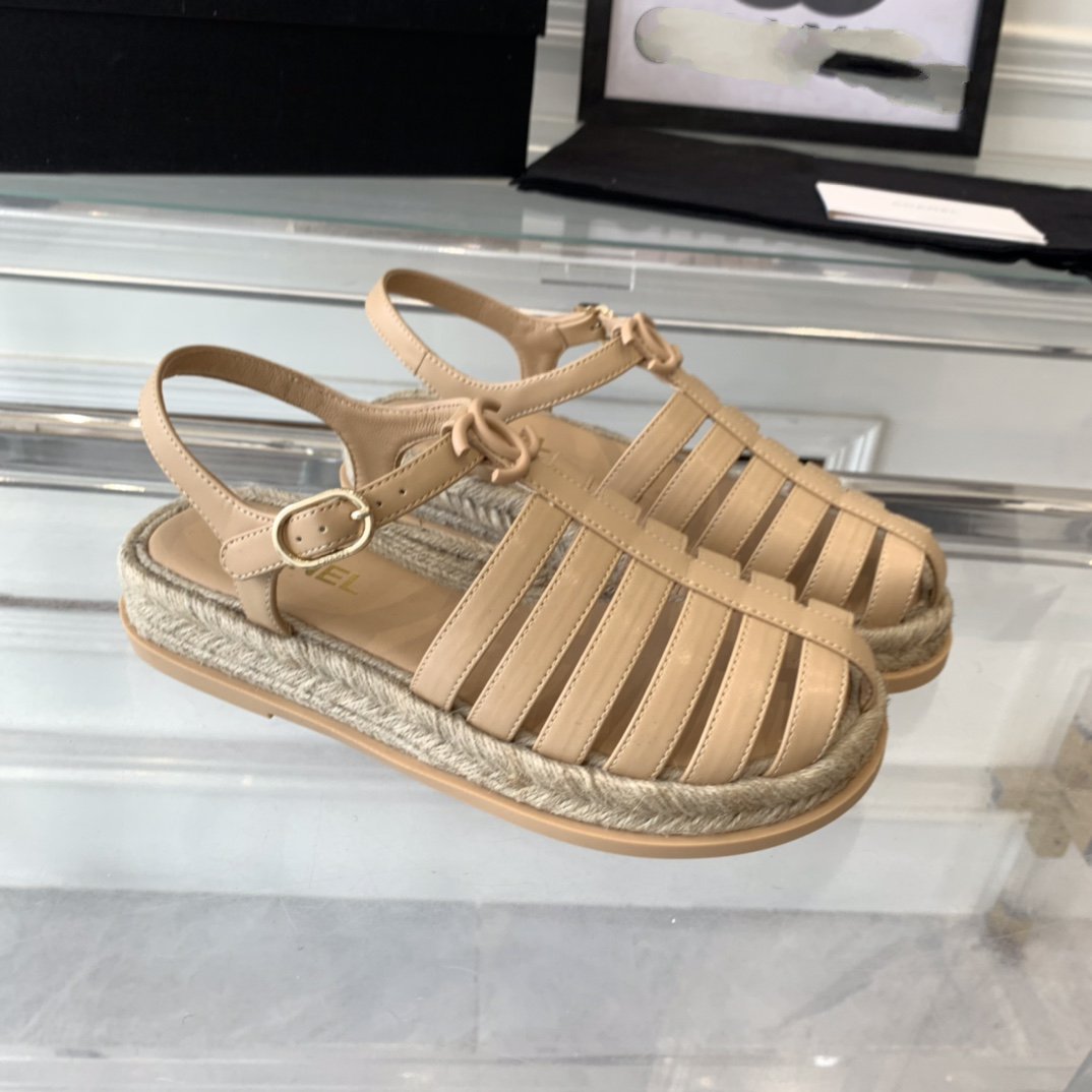 cc roman sandals beige lambskin mysite