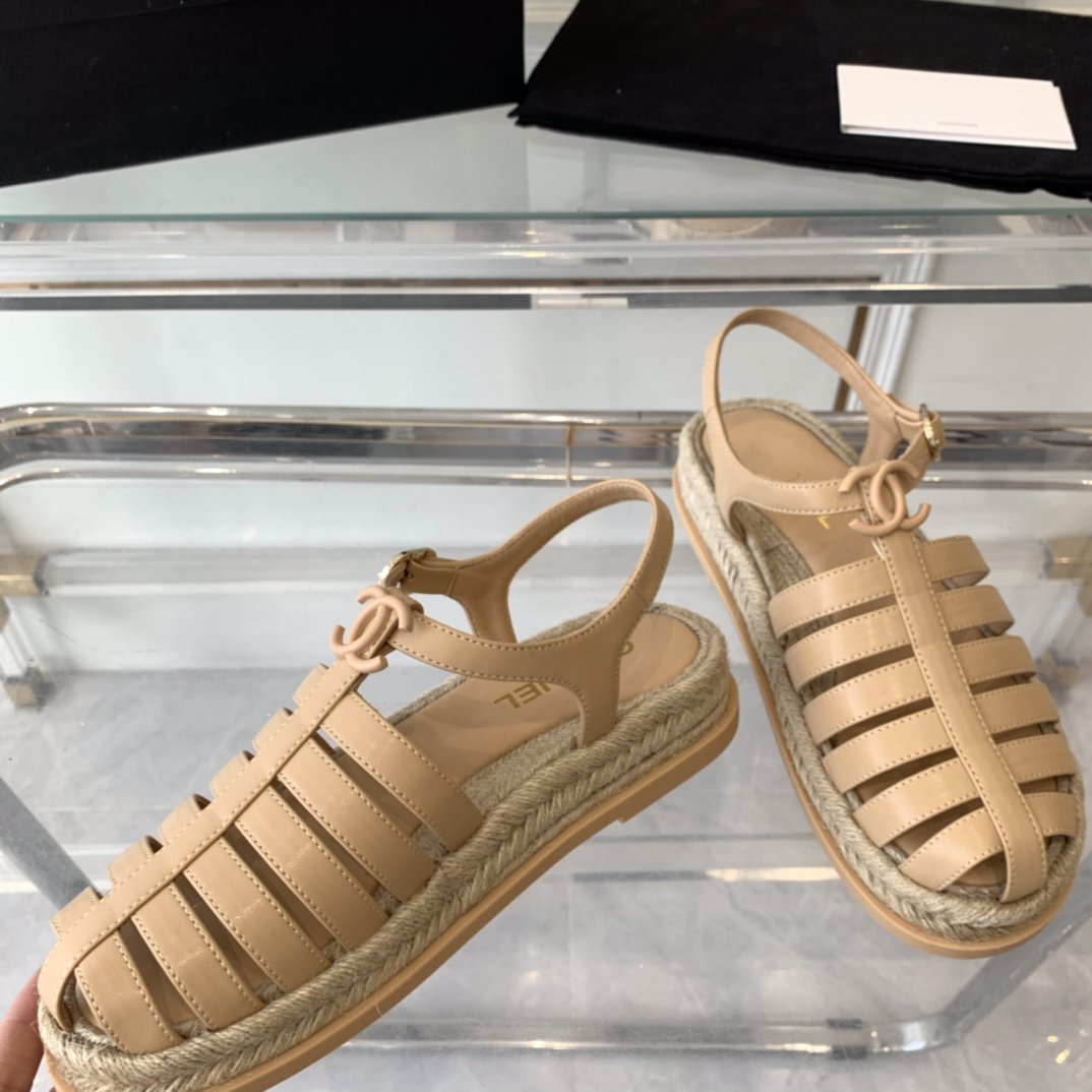 cc roman sandals beige lambskin mysite