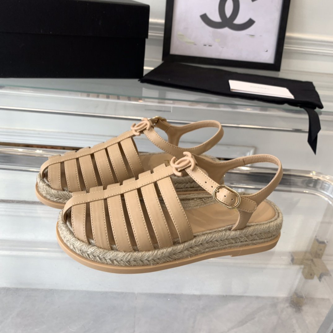 cc roman sandals beige lambskin mysite
