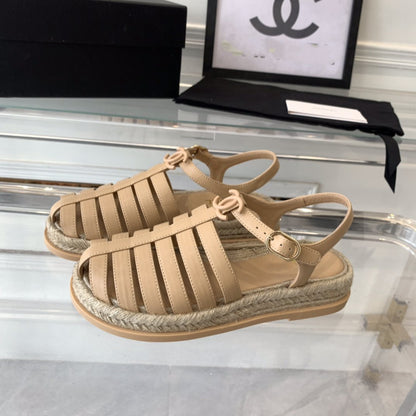 cc roman sandals beige lambskin mysite