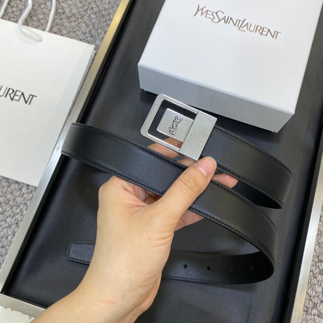 YSL 25S BELT 30 MM IN BLACK CALFSKIN 548092 mysite