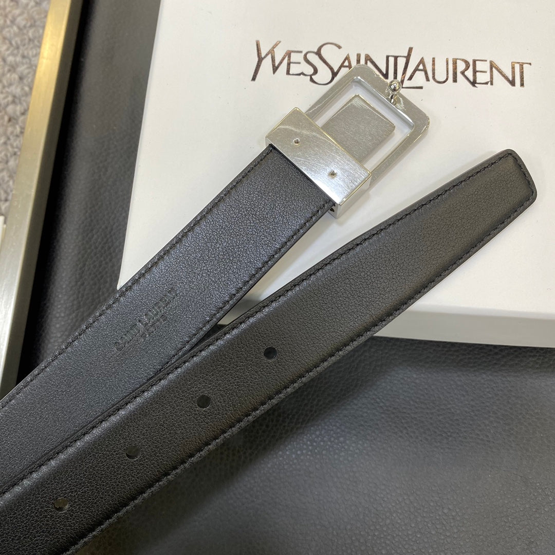YSL 25S BELT 30 MM IN BLACK CALFSKIN 548092 mysite