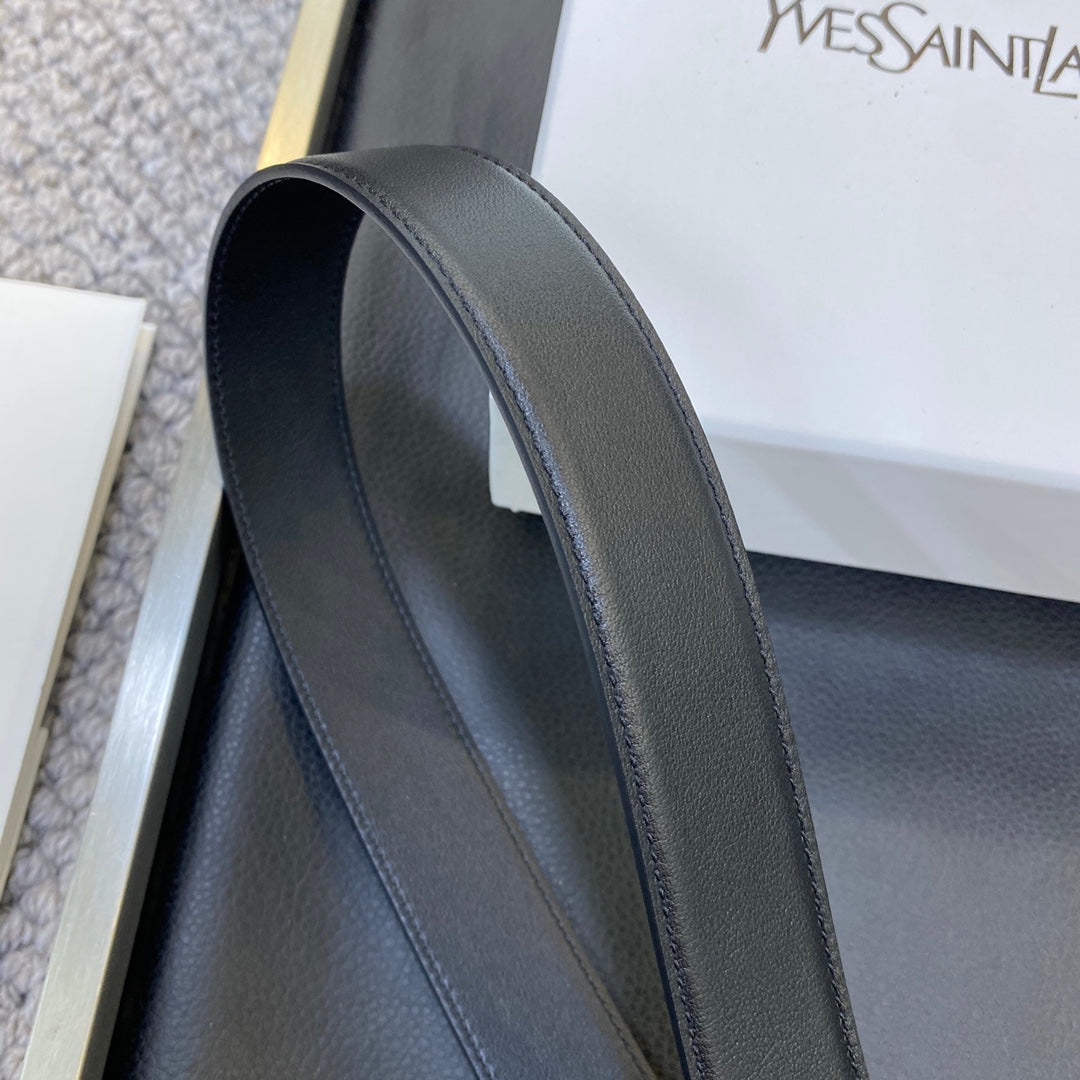 YSL 25S BELT 30 MM IN BLACK CALFSKIN 548093 mysite