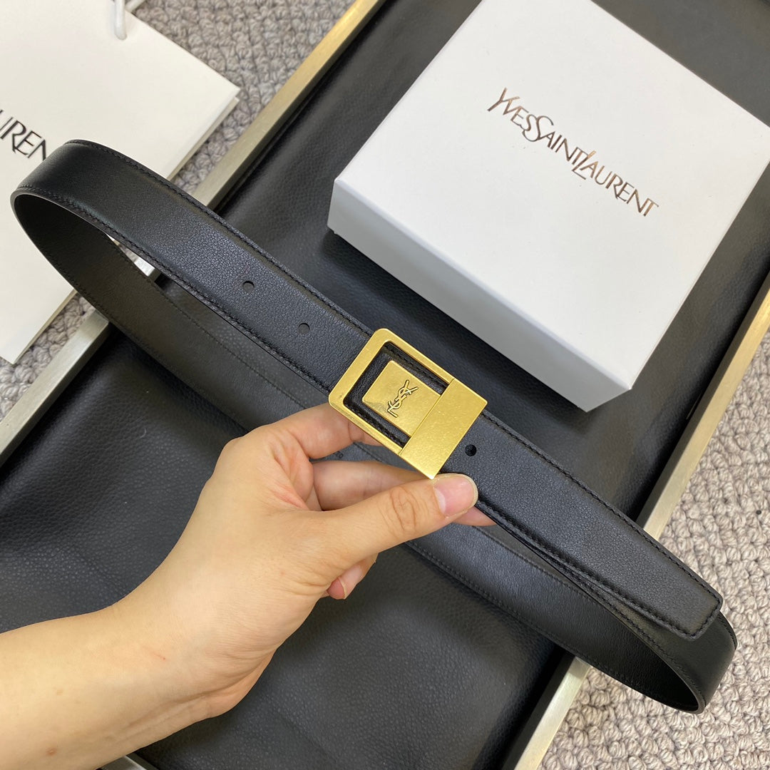 YSL 25S BELT 30 MM IN BLACK CALFSKIN 548093 mysite