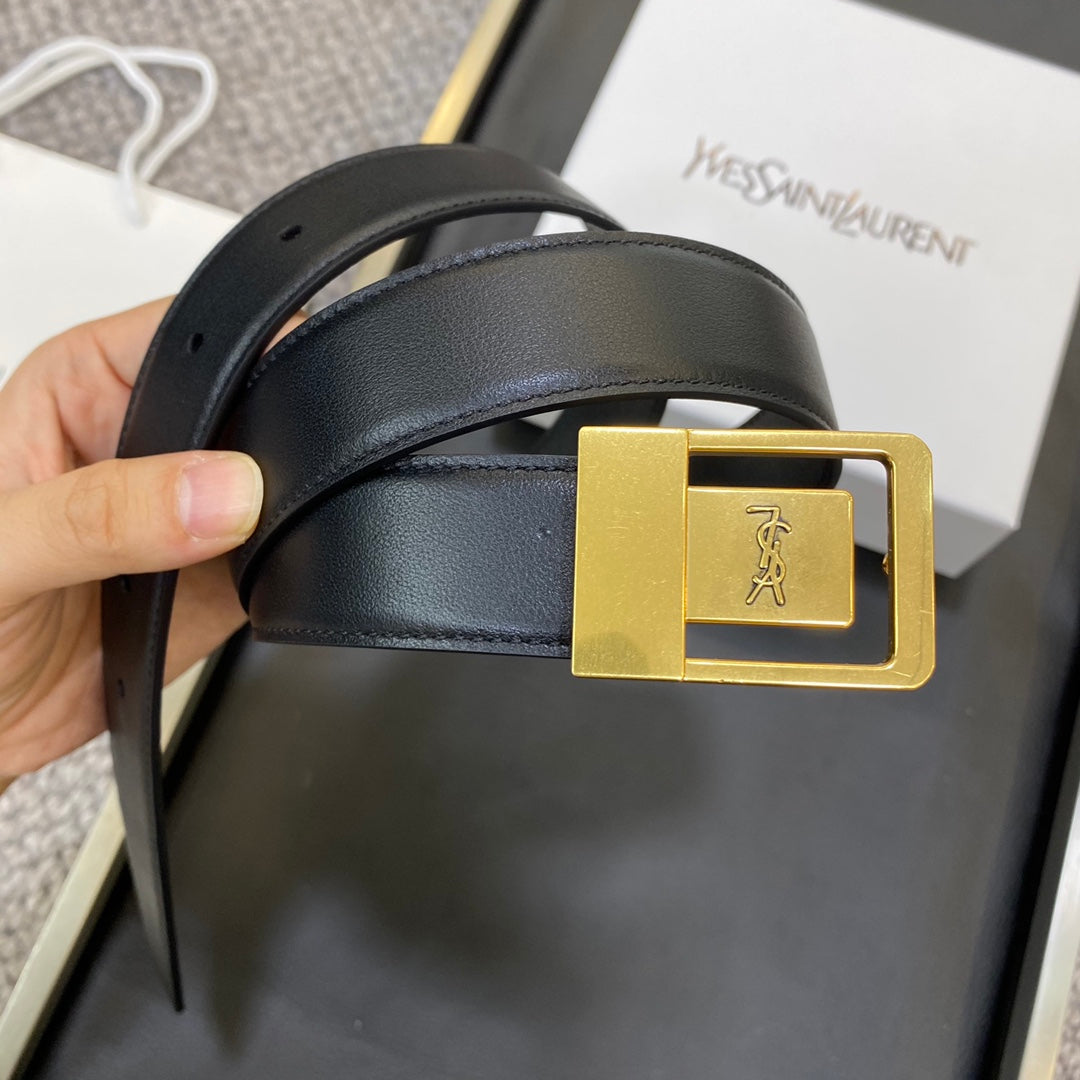 YSL 25S BELT 30 MM IN BLACK CALFSKIN 548093 mysite