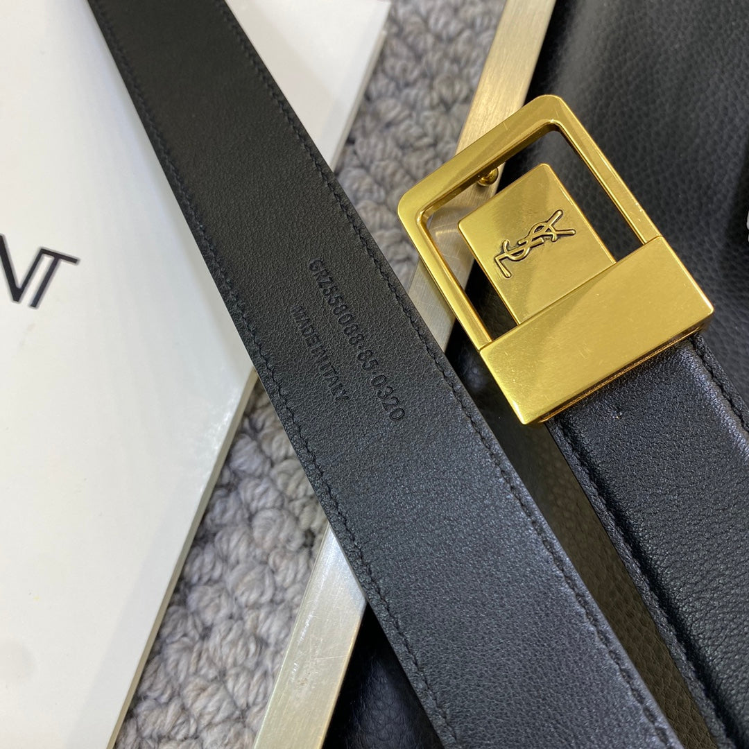 YSL 25S BELT 30 MM IN BLACK CALFSKIN 548093 mysite