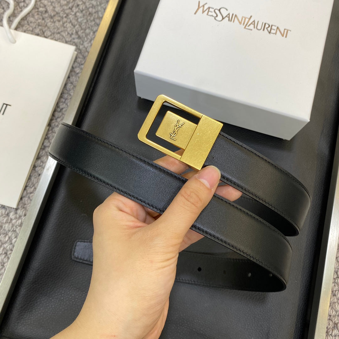 YSL 25S BELT 30 MM IN BLACK CALFSKIN 548093 mysite