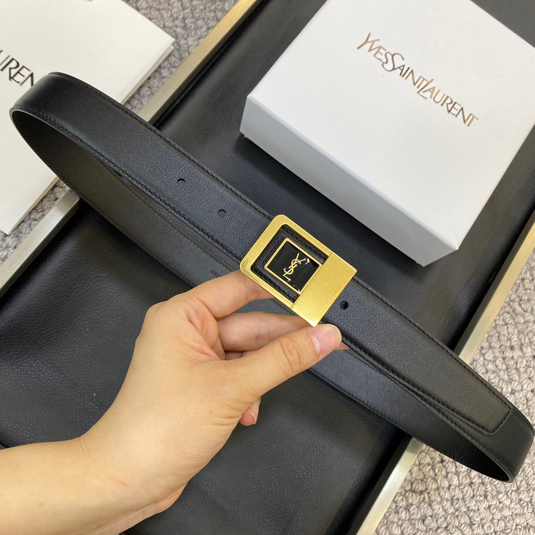 YSL 25S BELT 30 MM IN BLACK CALFSKIN 548093 mysite