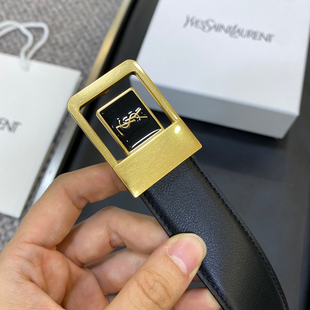 YSL 25S BELT 30 MM IN BLACK CALFSKIN 548093 mysite