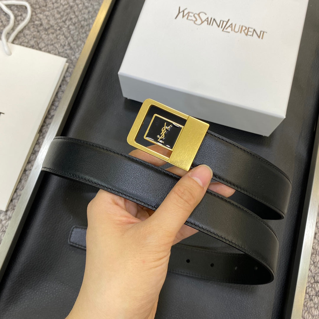 YSL 25S BELT 30 MM IN BLACK CALFSKIN 548093 mysite