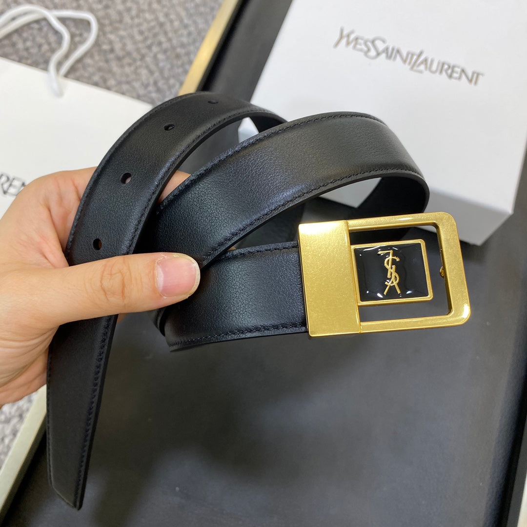 YSL 25S BELT 30 MM IN BLACK CALFSKIN 548093 mysite