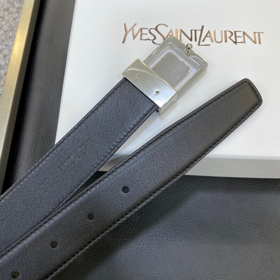 YSL 25S BELT 30 MM IN BLACK CALFSKIN 548095 mysite