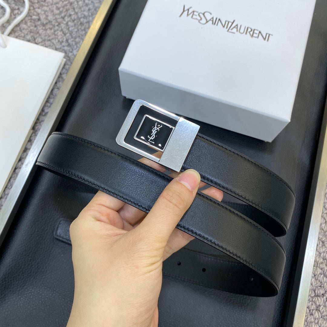 YSL 25S BELT 30 MM IN BLACK CALFSKIN 548095 mysite