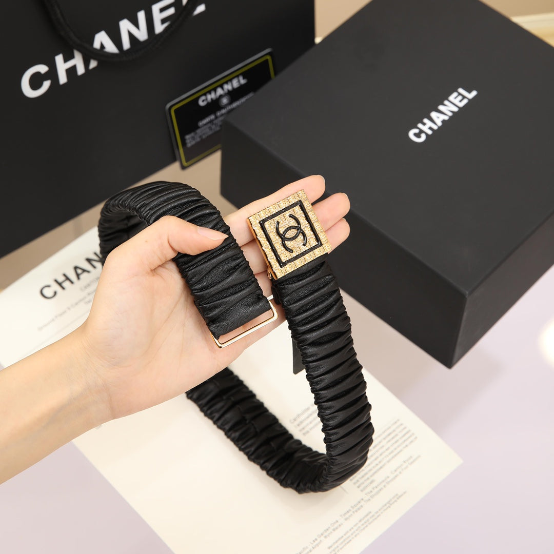CHANEL 26S BELT 30 MM IN BLACK CALFSKIN 658425 mysite