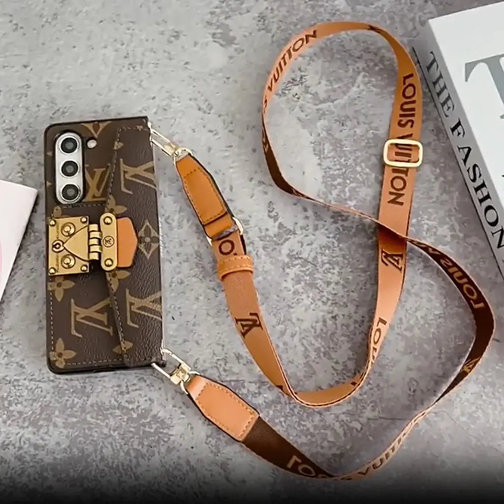 Luxury LOCK CARD BAG CROSSBODY CHAIN SAMSUNG Z FOLD CASE-1 mysite