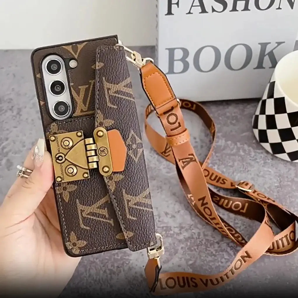 Luxury LOCK CARD BAG CROSSBODY CHAIN SAMSUNG Z FOLD CASE-1 mysite