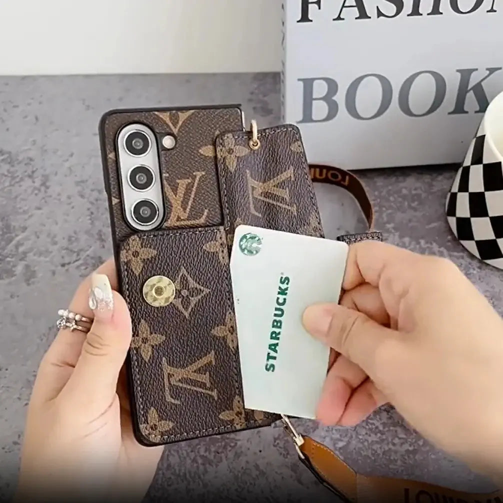 Luxury LOCK CARD BAG CROSSBODY CHAIN SAMSUNG Z FOLD CASE-1 mysite