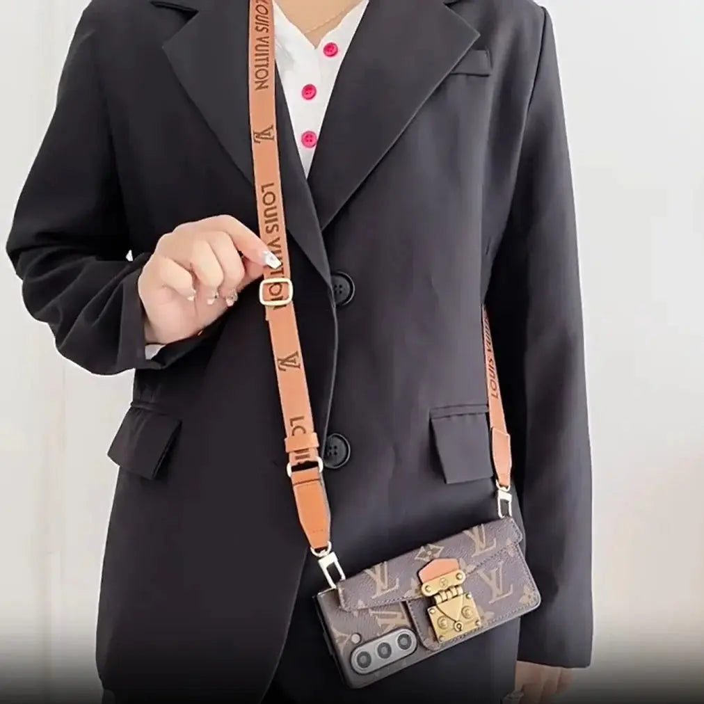 Luxury LOCK CARD BAG CROSSBODY CHAIN SAMSUNG Z FOLD CASE-1 mysite