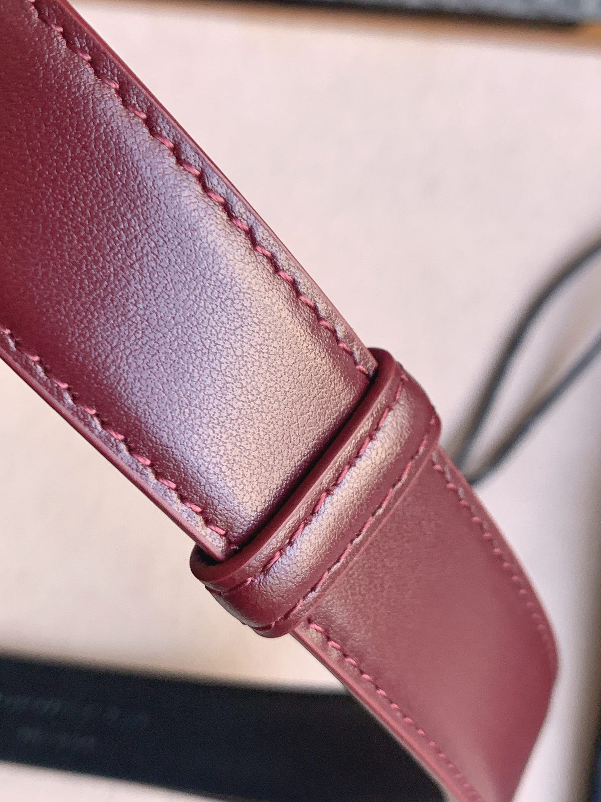 YSL 25S BELT 24 MM IN DARK RED CALFSKIN 529683 mysite