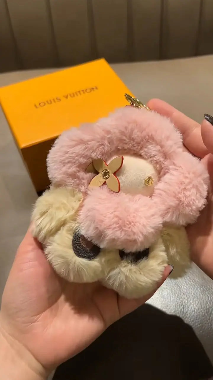 Fluffy Cute Sunflower Plush Keychain-s2 mysite