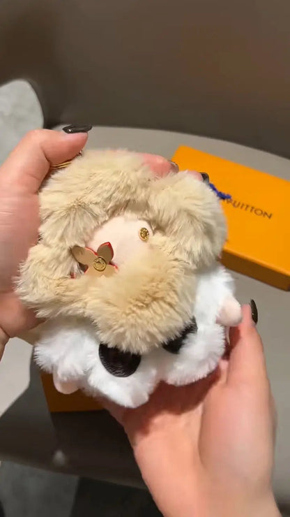 Fluffy Cute Sunflower Plush Keychain-s2 mysite