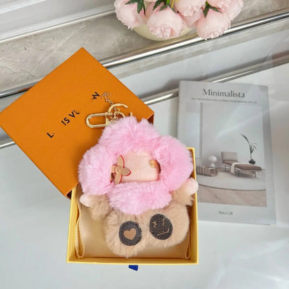 Fluffy Cute Sunflower Plush Keychain-s2 mysite