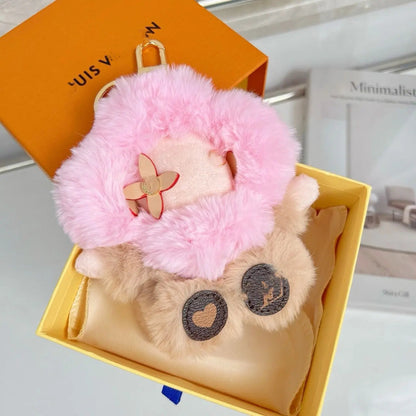 Fluffy Cute Sunflower Plush Keychain-s2 mysite