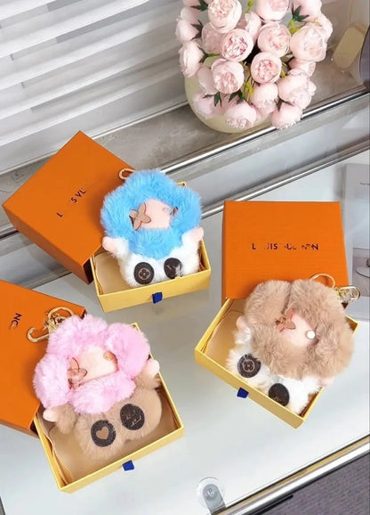 Fluffy Cute Sunflower Plush Keychain-s2 mysite