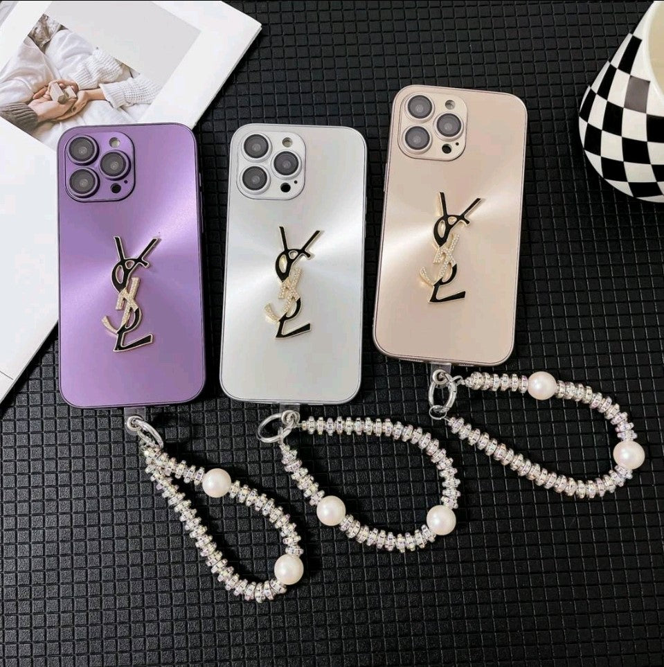 Elegant Letter Shine x Mono iPhone Case With Chain mysite