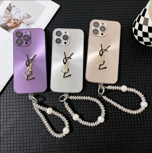 Elegant Letter Shine x Mono iPhone Case With Chain mysite