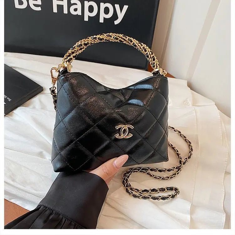 Quilted Chain Cloud Bag - Adjustable Strap Textured Crossbody-18 mysite