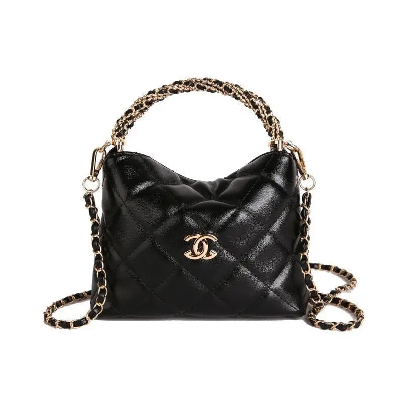 Quilted Chain Cloud Bag - Adjustable Strap Textured Crossbody-18 mysite