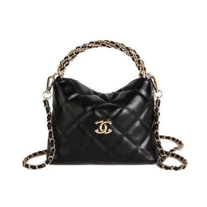 Quilted Chain Cloud Bag - Adjustable Strap Textured Crossbody-18 mysite