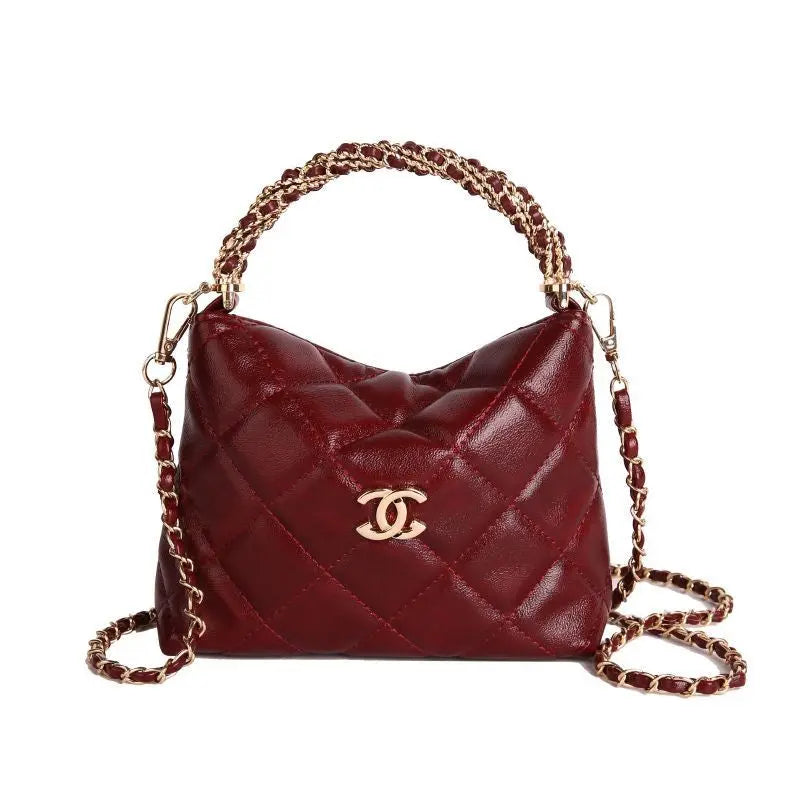 Quilted Chain Cloud Bag - Adjustable Strap Textured Crossbody-18 mysite