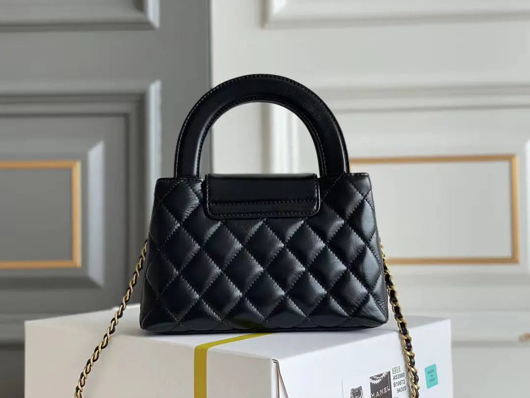 Noir Quilted Top-Handle Chain Mini Bag 026-18 mysite