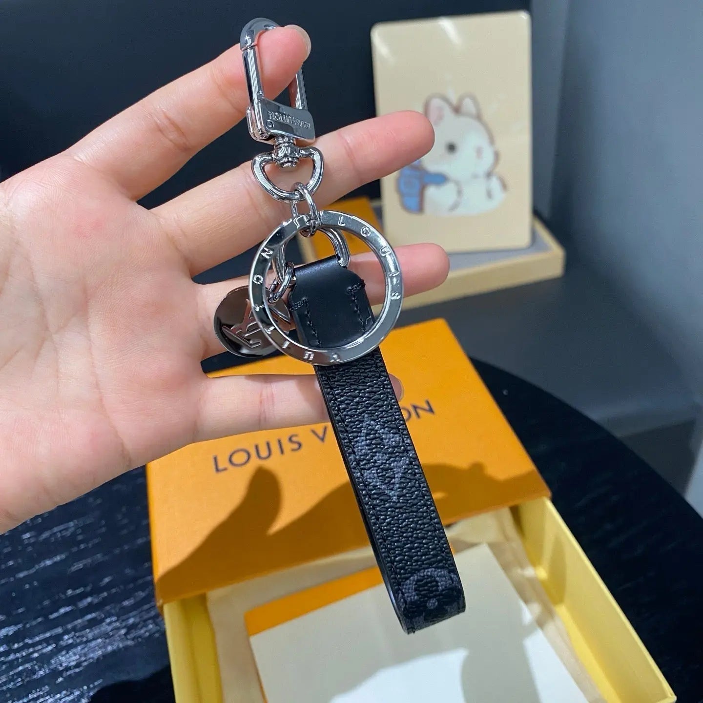 Luxury Leather Keychain – Classic Monogram Design-s2 mysite