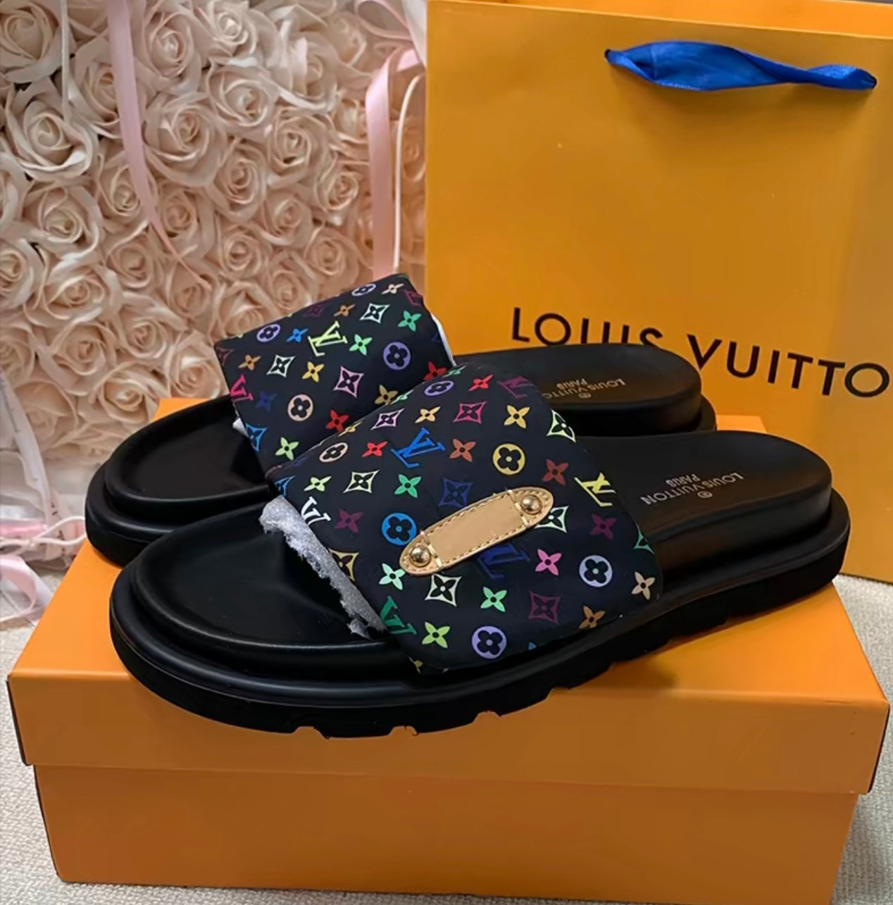 Trendy adjustable platform slippers with velcro straps-s2 mysite